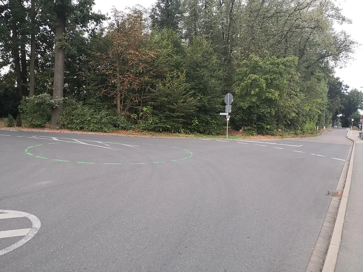 Blick auf den Kreuzungsbereich