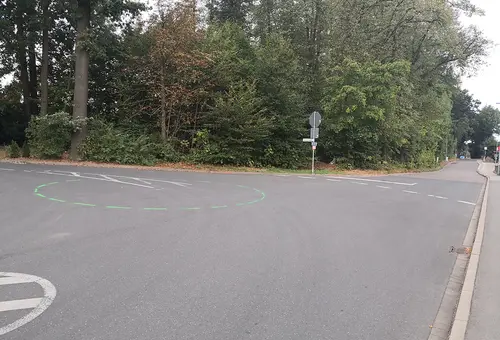 Blick auf den Kreuzungsbereich