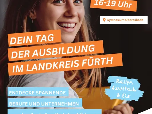 Plakat zum Berufsinformationstag, Titel "Dein Tag der Ausbildung im Landkreis Fürth"