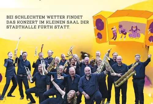 Plakat für Big Band Brassluft am 15.9. in Fürth 