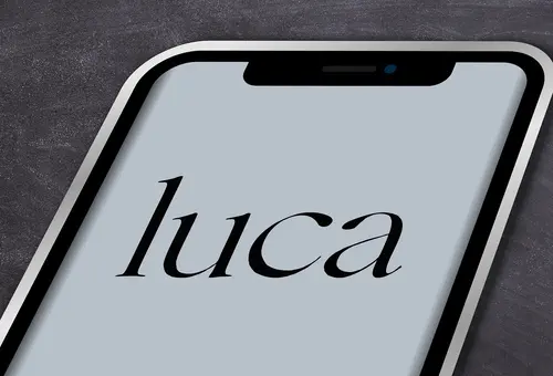 Foto zeigt Mobiltelefon mit dem luca-Logo im Display