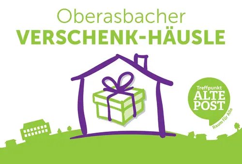 Skizzenhaft gezeichnete Umrisse eines Haus. In der Mitte eine Paket mit Schleife als Symbol für ein Geschenk. 