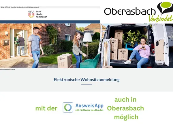 Bildmontage Startpage elektr. Wohnsitzanmeldung und eigener Text 
