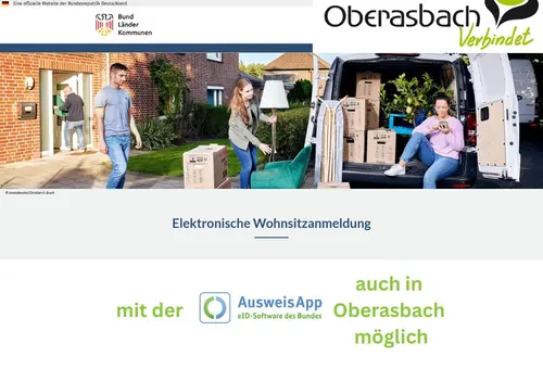 Bildmontage Startpage elektr. Wohnsitzanmeldung und eigener Text