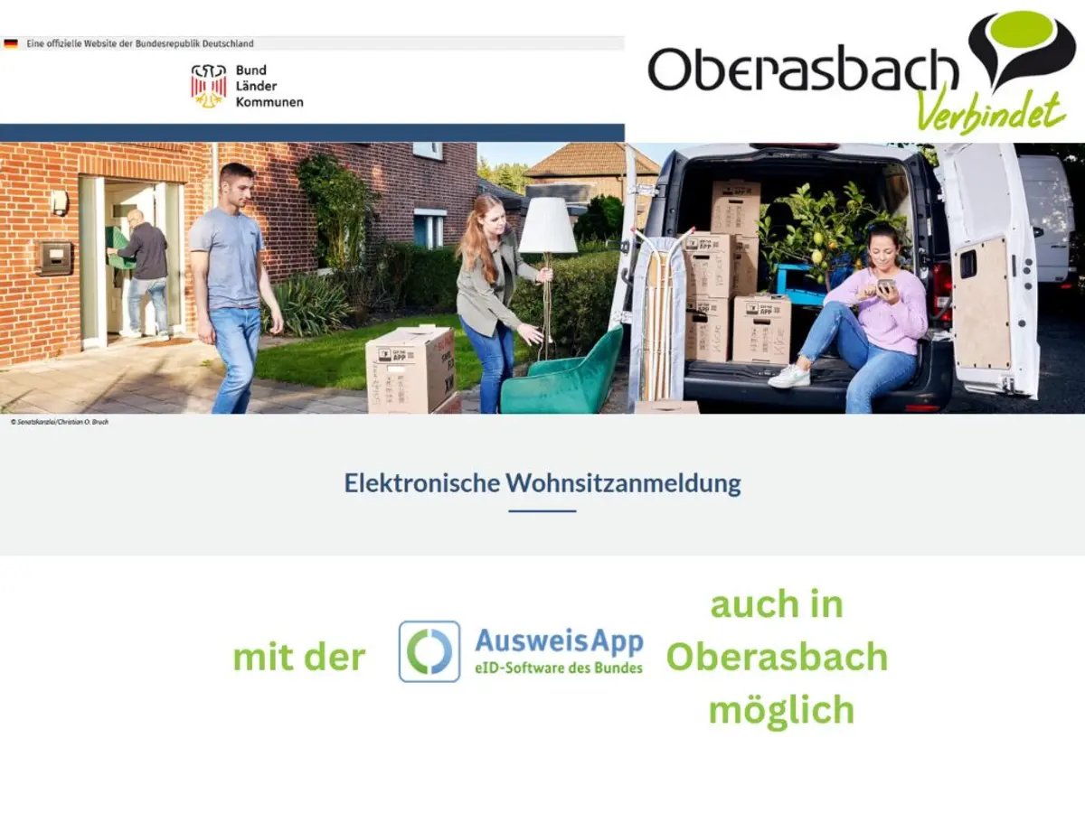 Bildmontage Startpage elektr. Wohnsitzanmeldung und eigener Text