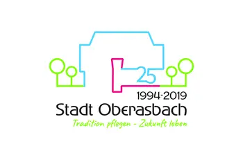 Buntes Logo mit Aufschrift 1994 - 2019 Stadt Oberasbach 25
