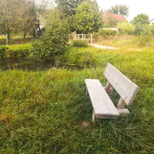 Parkbank im Grün der Sattlerwiese