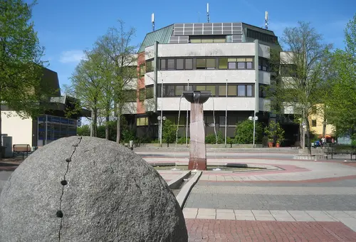 Rathausansicht vom Brunnen aus 