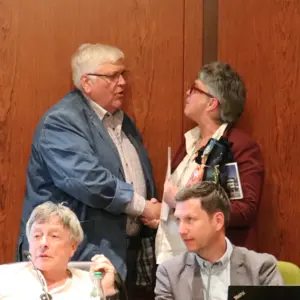 Heinl und Huber; im Vordergrund Mitglieder der CSU-Fraktion