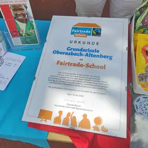 Urkunde der Fairtrade-Schule
