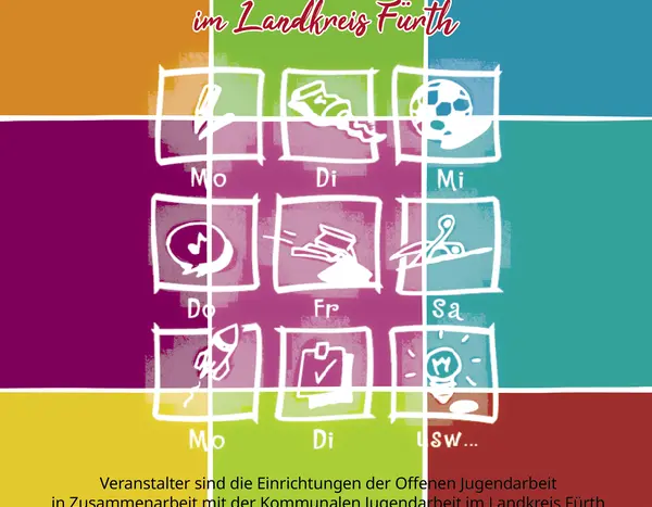 Plakat zu den Kinder- und JugendAktivWochen des Landkreises Fürth